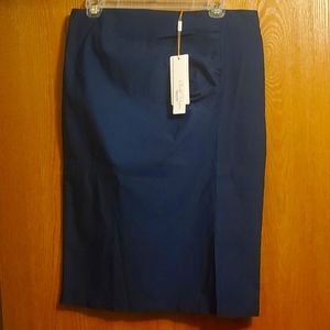 Pleated High Waisted Side Split pencil Skirt
